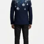 Christmas Navy Ornament Blazer Back