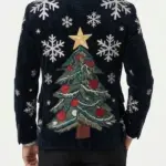 Men Christmas Corduroy Black Party Blazer Back
