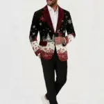 Men Christmas Party Corduroy Blazer