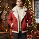 Men Christmas Biker Jacket