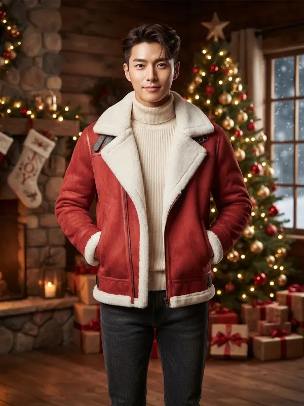 Men Christmas Biker Jacket