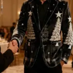 Mens Christmas Snowflake Tree Blazer