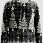 Men Christmas Snowflake Tree Blazer Back
