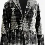 Men Christmas Snowflake Tree Blazer