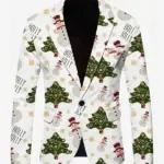 Men Christmas Sports White Blazer