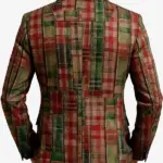Men Christmas Stamzod Plaid Red Check Blazer Back