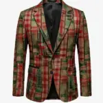 Men Christmas Stamzod Plaid Red Check Blazer