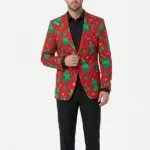 Men Christmas Trees Stars Blazer