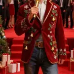 Men Corduroy Christmas Blazer