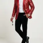Glitter Sequins Polyester Blazer