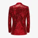 Men Glitter Sequins Polyester Blazer Back