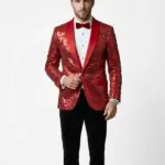 Mens Glitter Sequins Polyester Blazer
