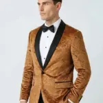 Mens Velvet Tuxedo Gold Blazer
