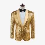Men Golden Shiny blazer