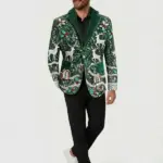 Christmas Reindeer Print Blazer