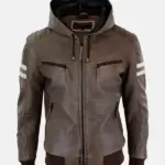 Premium Men's Caspian Genuine Brown Leather Jacket