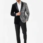 Men Leopard Sequins Blazer