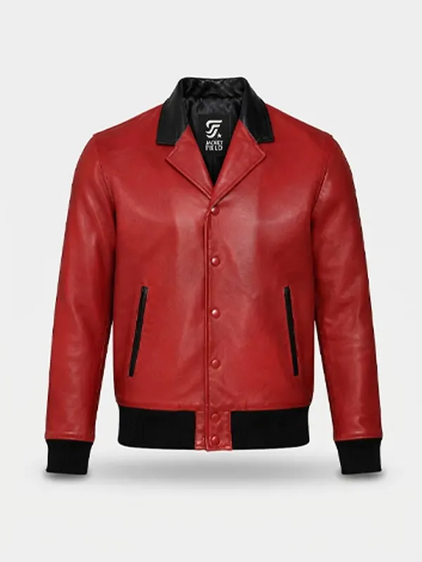 Men Nick Jonas Red leather Jacket