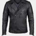 Men Outlaw Spirit Biker Black Jacket