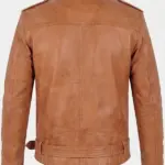 Men Outlaw Spirit Biker Light brwon Jacket Back