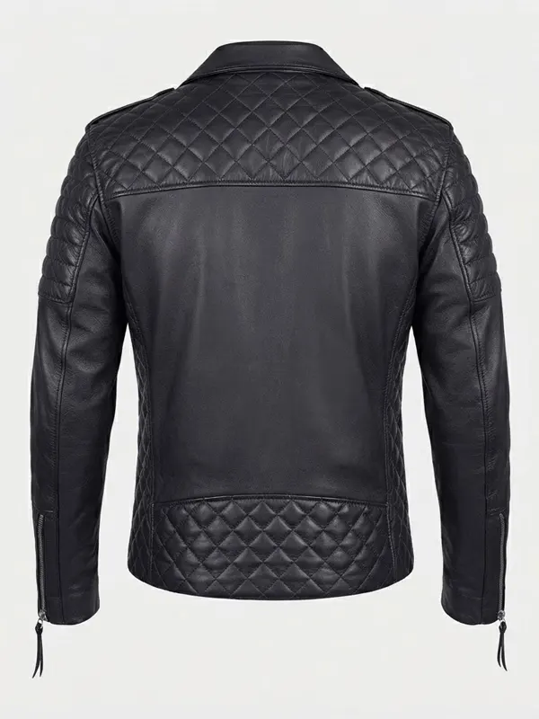 Men Outlaw Spirit Biker Black Jacket Back