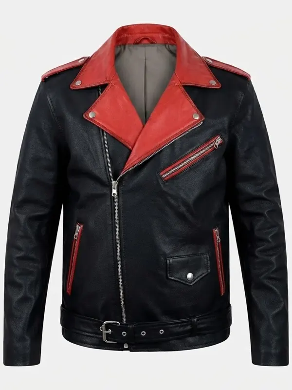 Men Outlaw Spirit Black Red Jacket