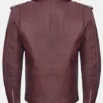 Men Outlaw Spirit Biker Burgundy Jacket Back