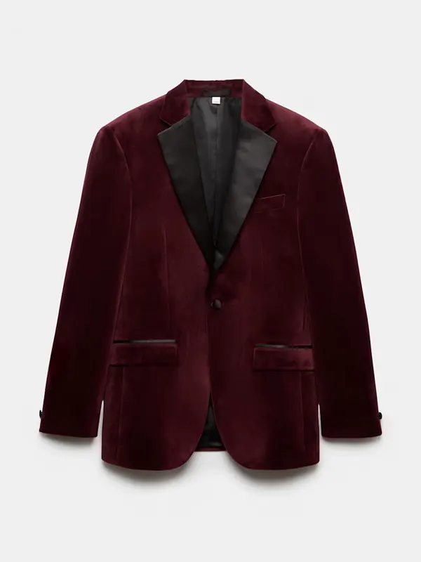 Men Plum TuxedoBack Blazer