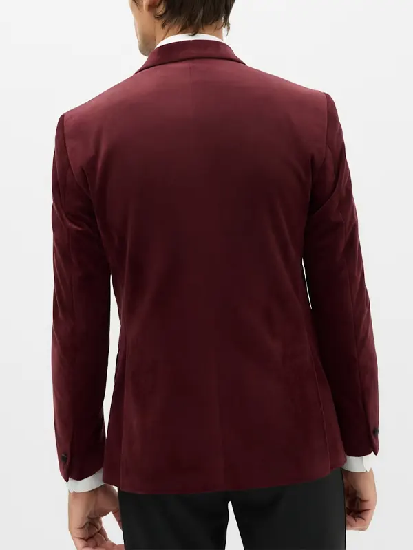 Men Plum TuxedoBack Blazer Back