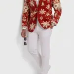 men snowflake Corduroy Blazer