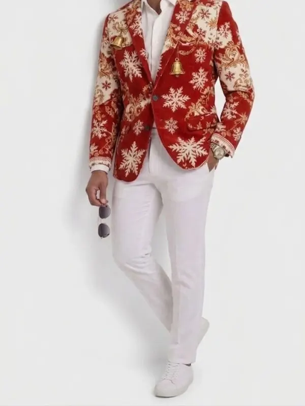 men snowflake Corduroy Blazer