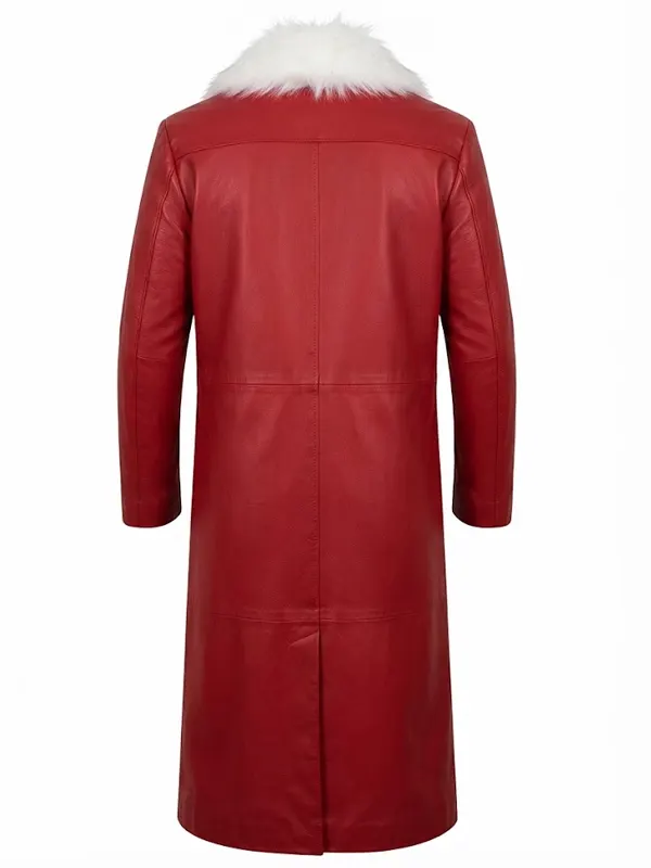 Men Red Santa Christmas Coat Back