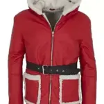 Santa Claus Leather Hooded Jacket