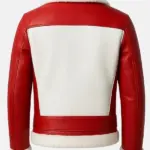 Men Santa Christmas Red Moto Jacket Back
