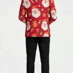 Men Santa Gift Box Print red Blazer