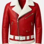 Men Santa Christmas Red Moto Jacket