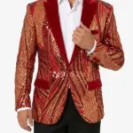 Men Sequin Christmas Blazer