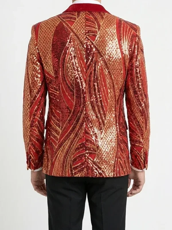 Sequin Christmas Holiday Blazer Back