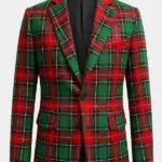 Stamzod Christmas Plaid Blazer