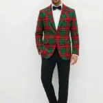 Men Stamzod Christmas Plaid Blazer