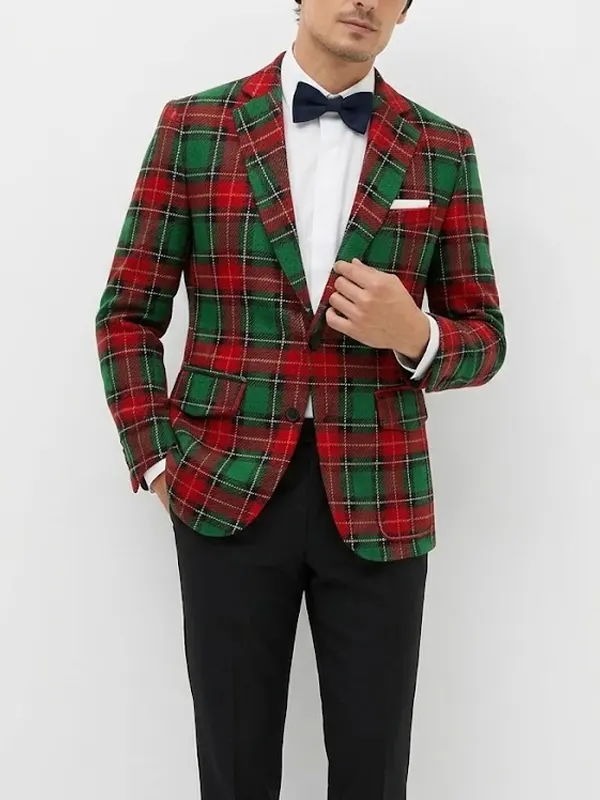 Mens Stamzod Christmas Plaid Blazer