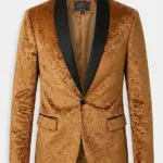 Gold Velvet Tuxedo Blazer