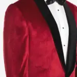 Mens Burgundy Velvet Blazer