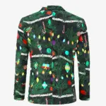 Men's Christmas Star Light Icons Green Blazer