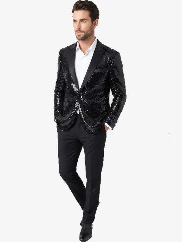Black Sequin Dinner Blazer