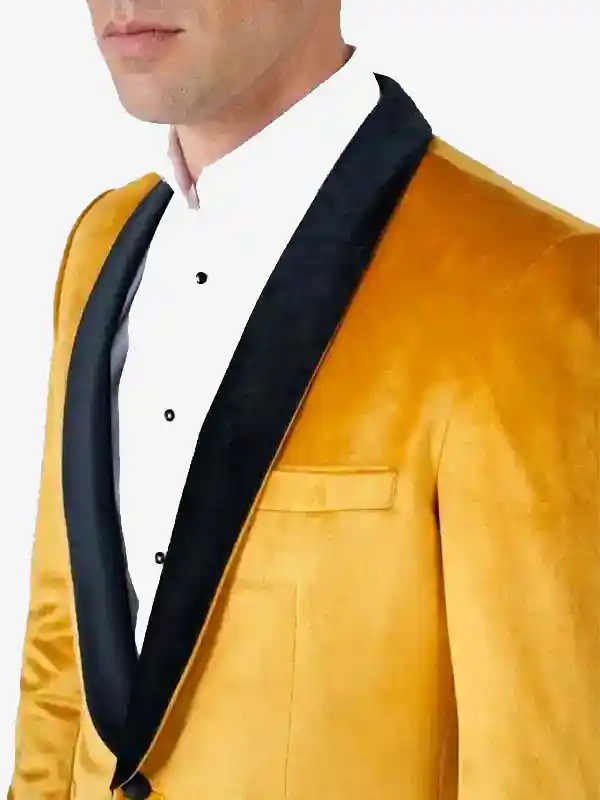 Mens Gold Velvet Dinner Blazer