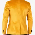 Mens Gold Velvet Dinner Blazer Back