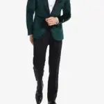 Men Green Velvet Dinner Blazer