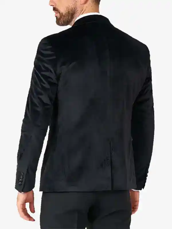 Mens Jet Black Dinner Blazer Back