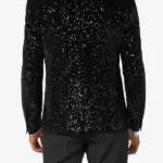 Mens Sequin Black Dinner Blazer Back